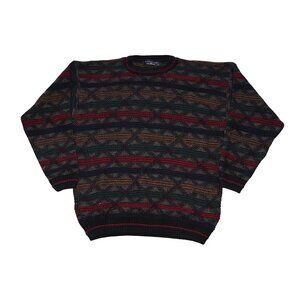 Protege Collection VTG 3D Knit Cosby Style Sweater Men's L Multicolor Textured
